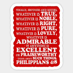 Philippians 4:8 Think About Such Things Sticker